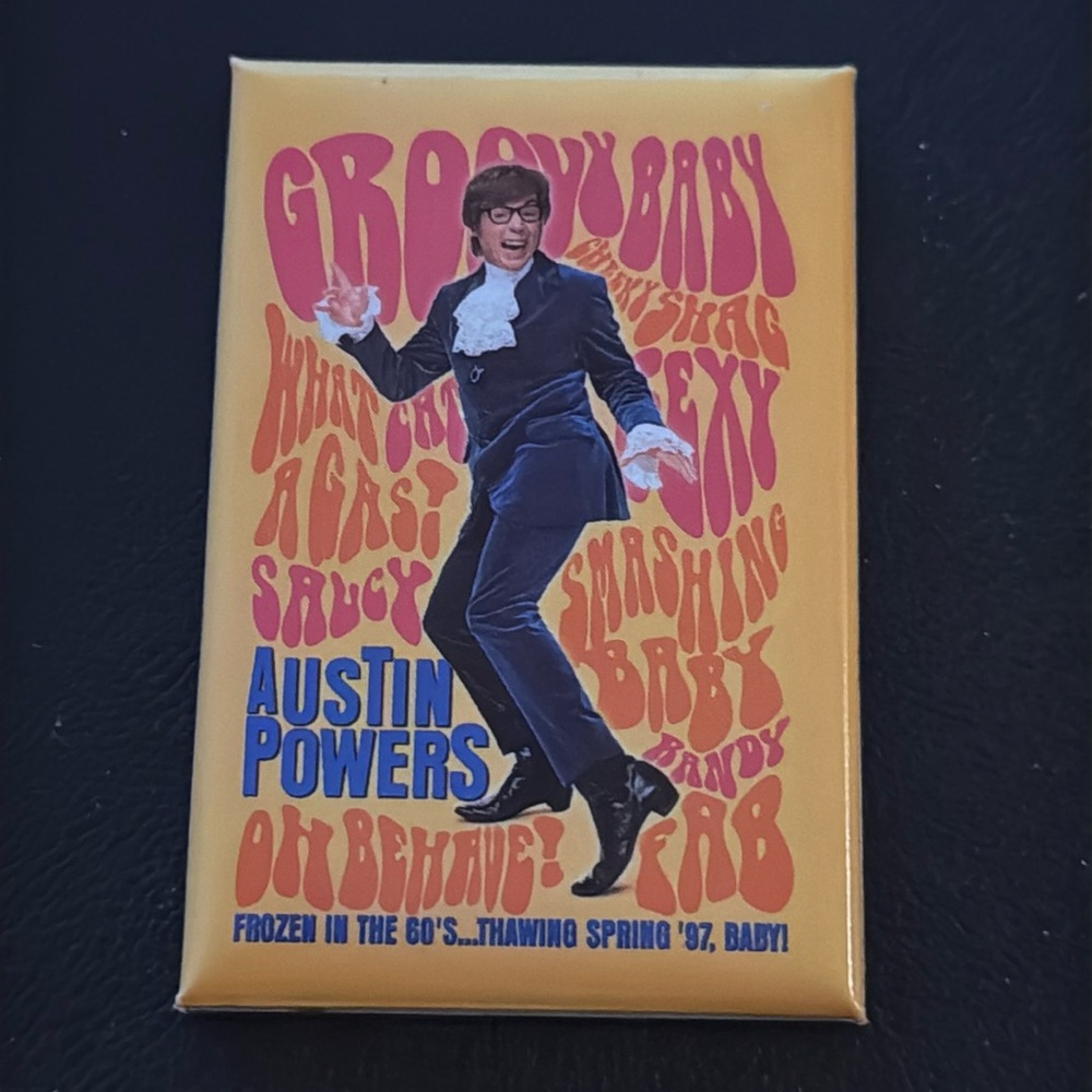 Austin Powers Movie Promo Button 1997